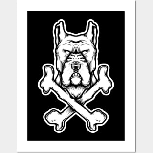 Pitbull Dog Bone Posters and Art